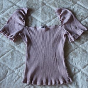 Ribbed Square Neck Top